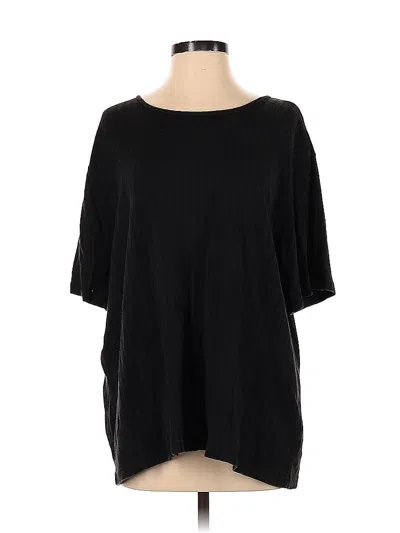 Pre-owned Elisabeth By Liz Claiborne Short Sleeve Top Black Boatneck Tops