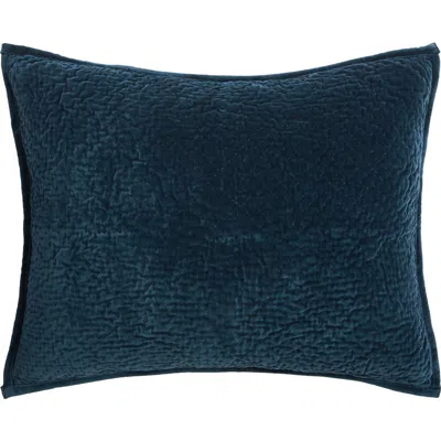 Elisabeth York 20" X 26" Vela Ink Cotton Standard Sham In Blue