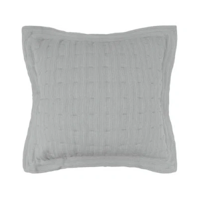 Elisabeth York 26" X 26" Danette Shale Decorative Bedding Premium Cotton Square Euro Sham In Gray