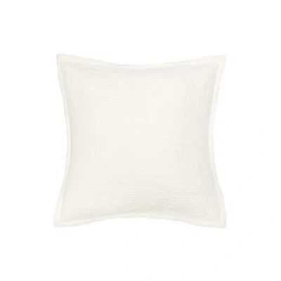 Elisabeth York 26" X 26" Willa White Ivory Cotton Voile Euro Pillow Sham W/ Flange
