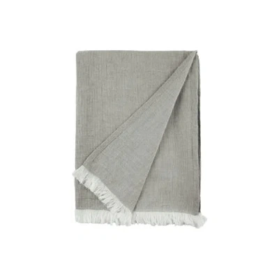 Elisabeth York 50" X 70" Declan Ash Large Premium Luxury Woven 100% Cotton Throw Blanket In Gray
