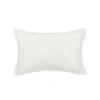 Elisabeth York Avon Embroidered Tone On Tone Cotton Velvet Decorative Throw Pillow In White