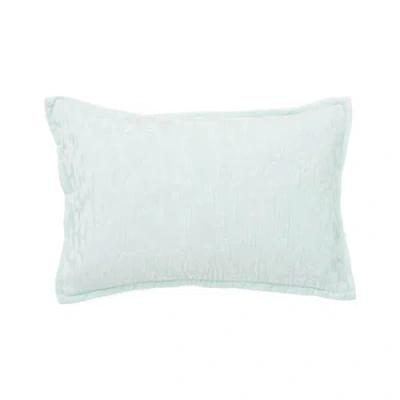 Elisabeth York Avon Embroidered Tone On Tone Cotton Velvet Decorative Throw Pillow In White