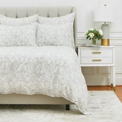Elisabeth York Carolina Queen Duvet Cover In White