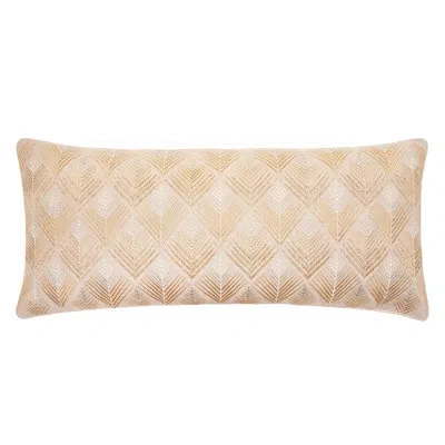 Elisabeth York Coco Geometric Diamond Natural Tan Cotton Decor Throw Pillow