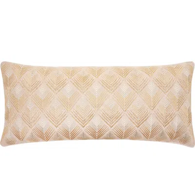 Elisabeth York Coco Geometric Diamond Natural Tan Cotton Decor Throw Pillow, 15" X 35" In Brown