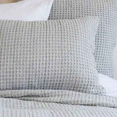 Elisabeth York Cotton Waffle Pearl Grey Coverlet