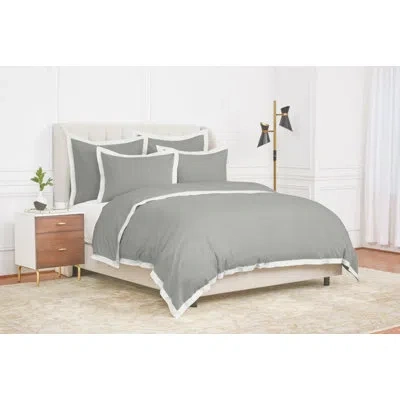 Elisabeth York Digby Pewter Queen Duvet Cover In Grey