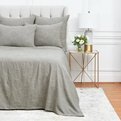Elisabeth York Elaine Stone Matelass King Bed Quilt In Gray