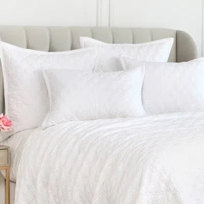 Elisabeth York Emory Pewter Cotton Reversible Quilt In White