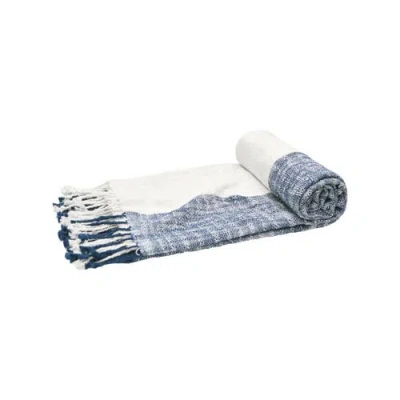 Elisabeth York Eva Navy Throw Blanket In Blue