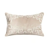 Elisabeth York Gaia Dimensional Greek Key Solid Natural Tan Cotton Decorative Throw Pillow, 14" X 22 In Brown