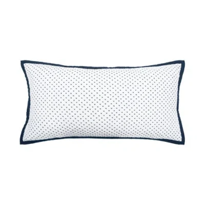 Elisabeth York Hanima Navy King Sham In White