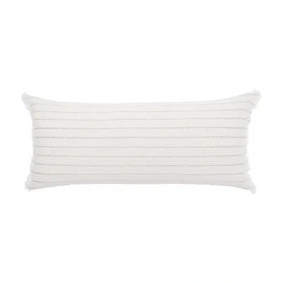 Elisabeth York Idora Striped Shale Gray Cotton Blend Decor Throw Pillow In Dove