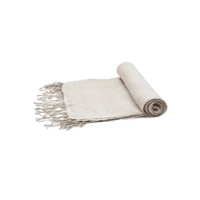 Elisabeth York Lucca Silk & Linen Blanket 50" X 70" In Neutral