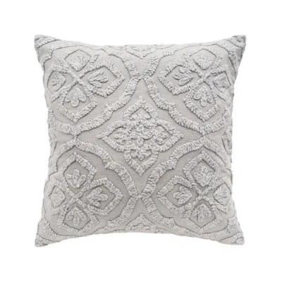 Elisabeth York Ninny Floral Tufted Throw Pillow Collection In Gray