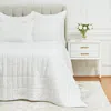 Elisabeth York Odine Dove Queen Bed Quilt In White