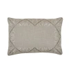 Elisabeth York Rhea Floral Solid Gray Cotton Decor Throw Pillow, 14" X 22" In Gray