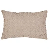Elisabeth York Ribbon Mesh Solid Polyester Decor Throw Pillow In Sandstone