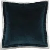 Elisabeth York Sancia Solid Ink Blue With Trim Velvet Decor Throw Pillow, 20" X 20" Cover And Insert In Blue