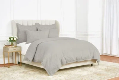 Elisabeth York Simone Ash 100% Cotton Queen Bed Duvet Cover In Gray