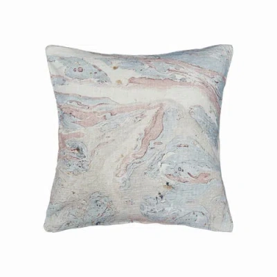Elisabeth York Swirling Marble Rose Quartz Stone Pattern Cotton Accent Throw Pillow In Multi