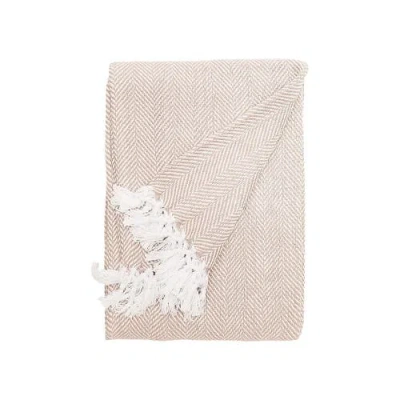 Elisabeth York Torin Rosewood 50" X 70" Fringe Accent Throw Blanket In Pink