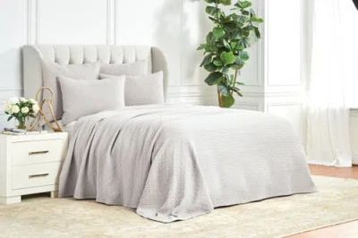 Elisabeth York Vance Matelasse 100% Cotton Queen Coverlet In Gray