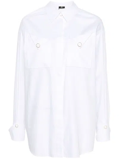 Elisabetta Franchi 100% Cotton Shirt For Women In White