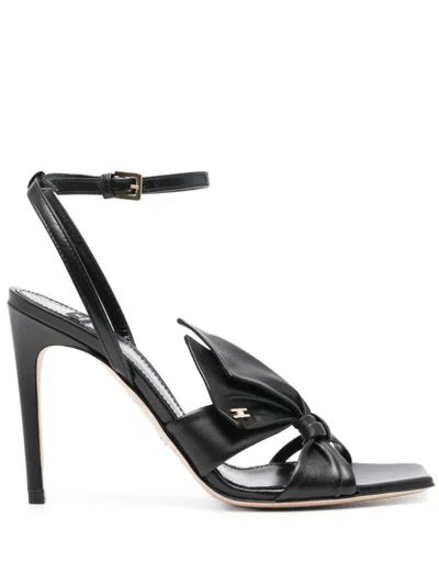 Elisabetta Franchi 100mm Bow-embellished Sandals In 黑色