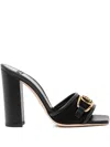 Elisabetta Franchi 100mm Logo-buckle Sandals In Black