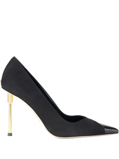 Elisabetta Franchi 100mm Sculpted Heel Leather Pumps In Black