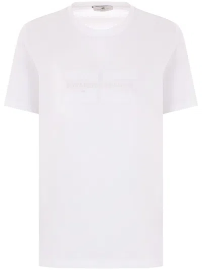 ELISABETTA FRANCHI ELISABETTA FRANCHI T SHIRT CON LOGO RICAMATO E STRASS