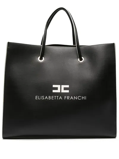 Elisabetta Franchi 10/20 Faux-leather Tote Bag In Black