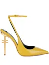 Elisabetta Franchi 105mm Logo-detail Slingback Pumps In Yellow