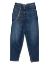 Elisabetta Franchi Jeans Con Catena Gioiello Blu