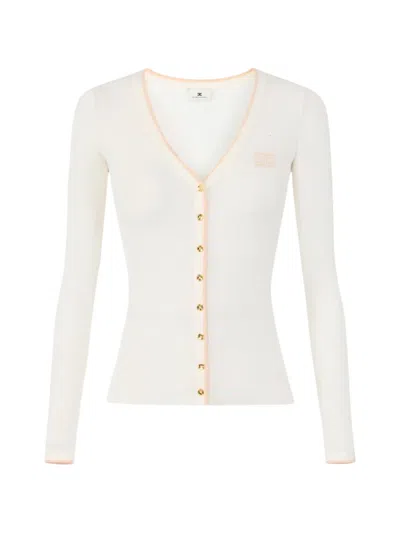 Elisabetta Franchi 골지 니트 가디건 In White