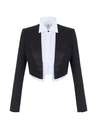 Elisabetta Franchi Cool Wool Jacket With Shirt In Multi