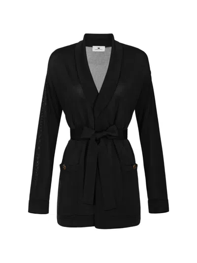 Elisabetta Franchi 비스코스 원사 가디건 In Black