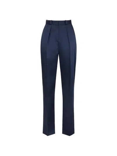 Elisabetta Franchi 스트레치 새틴 팬츠 In Blue