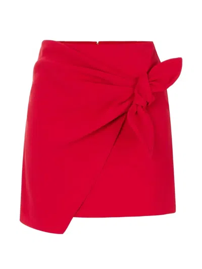 Elisabetta Franchi High Waisted Wrap Skirt Versatile Fit In Red
