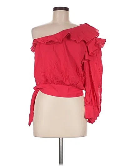 Pre-owned Elisabetta Franchi 3/4 Sleeve Blouse In Red