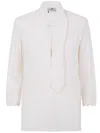 Elisabetta Franchi Scallop-edge Embroidered Blouse