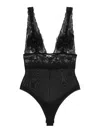 Elisabetta Franchi 3d-flowers Tulle Bodysuit In Black