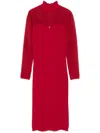 Elisabetta Franchi 3d-knit Herringbone Midi Dress In Red