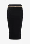 Elisabetta Franchi 3d Knit Pencil Skirt In Black