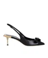Elisabetta Franchi Women's Nappa Leather Slingback With Satin Bow Sandal In Black