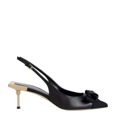 ELISABETTA FRANCHI ELISABETTA FRANCHI SATIN BOW DETAILED SLINGBACK PUMPS