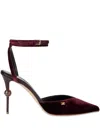 Elisabetta Franchi 90mm Leather Heeled Pumps In Burgundy