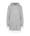 Elisabetta Franchi Sequin-embellished Hooded Mini Dress In Gray